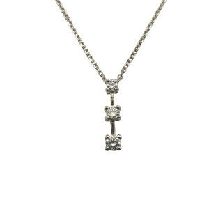 Vintage 14 Karat White Gold Diamond Pendant Necklace #10485